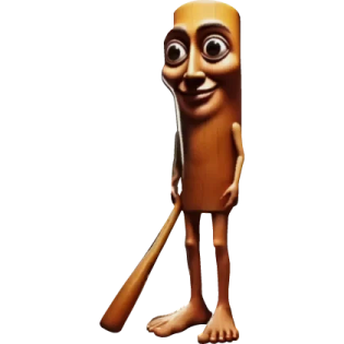 Tung Tung Tung Sahur holding a wooden bat